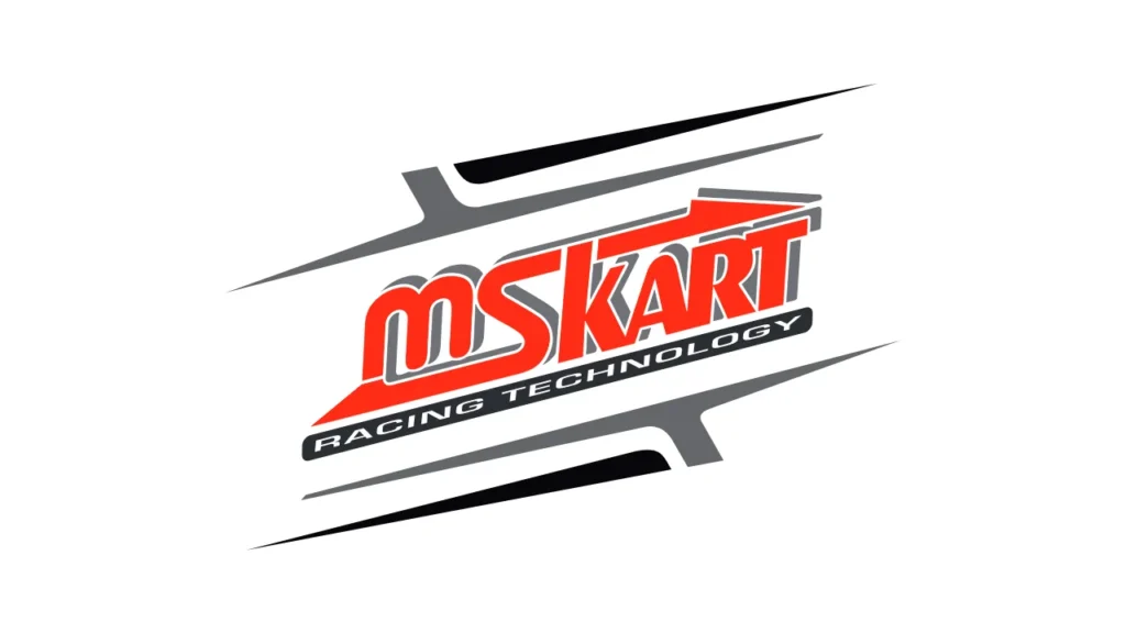 MS Kart Racing Technology logo with red and grey stylized text and sharp racing graphics.